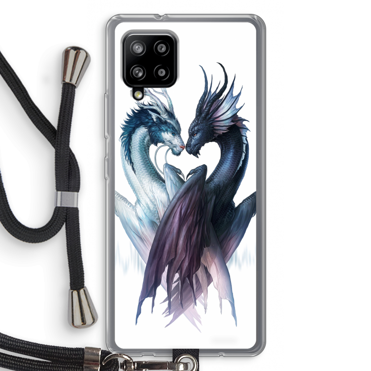Yin Yang Dragons: Samsung Galaxy A42 5G Transparant Hoesje met koord