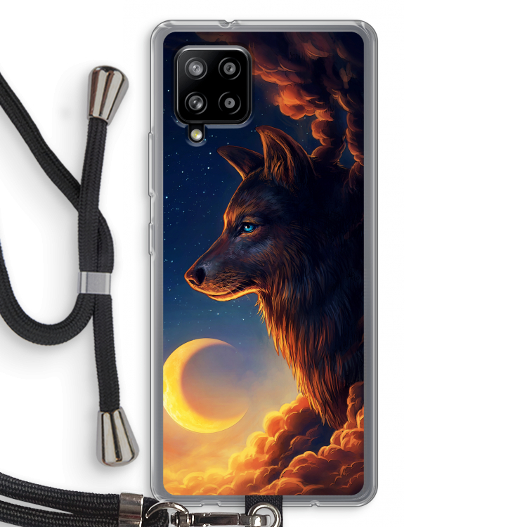 Night Guardian: Samsung Galaxy A42 5G Transparant Hoesje met koord