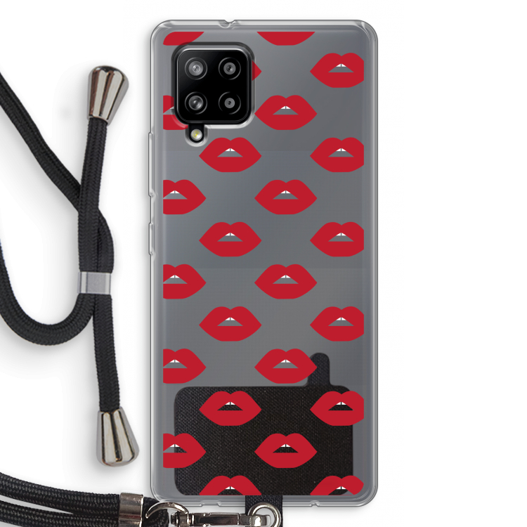 Lips: Samsung Galaxy A42 5G Transparant Hoesje met koord