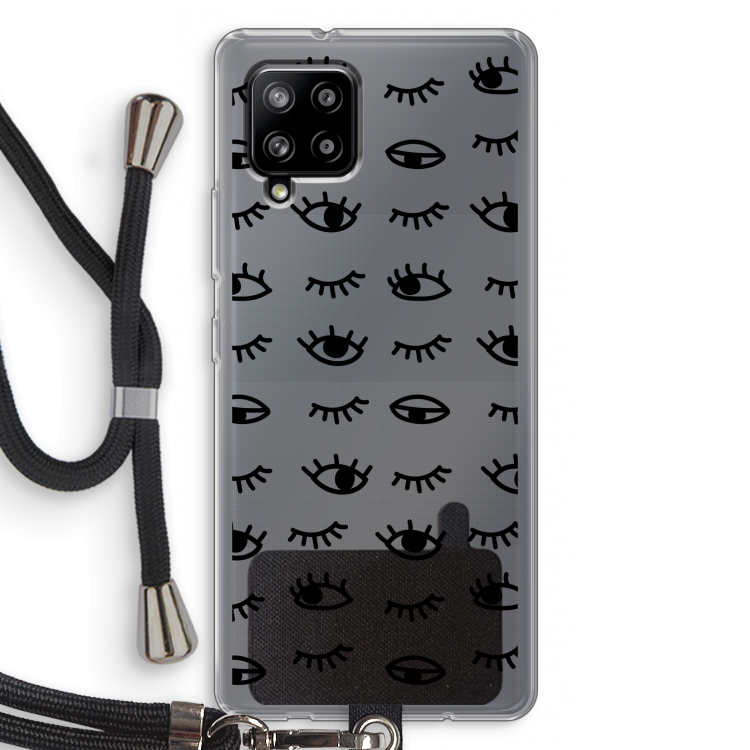 Eye pattern #2: Samsung Galaxy A42 5G Transparant Hoesje met koord