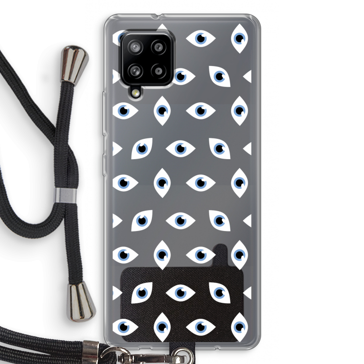 Eyes pattern: Samsung Galaxy A42 5G Transparant Hoesje met koord