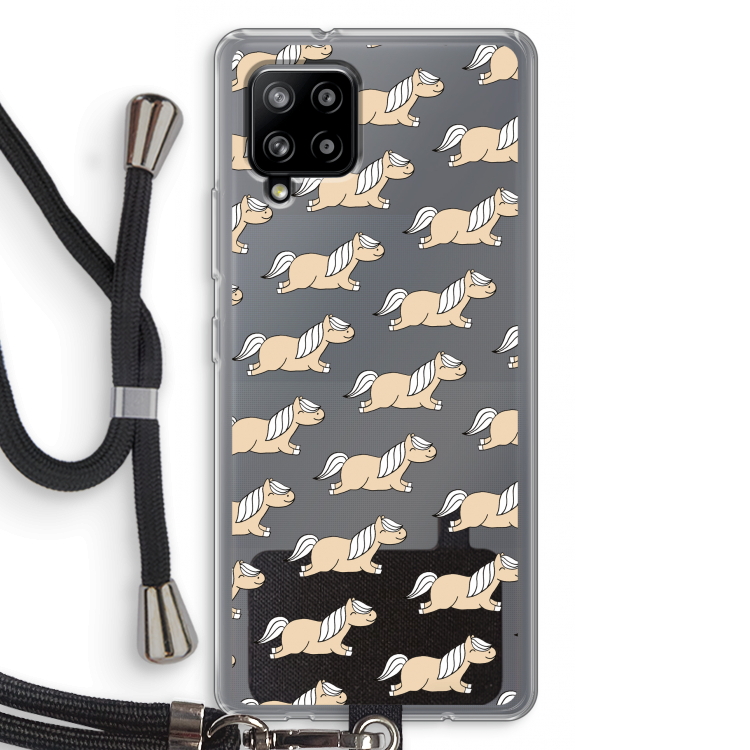 Ponys: Samsung Galaxy A42 5G Transparant Hoesje met koord