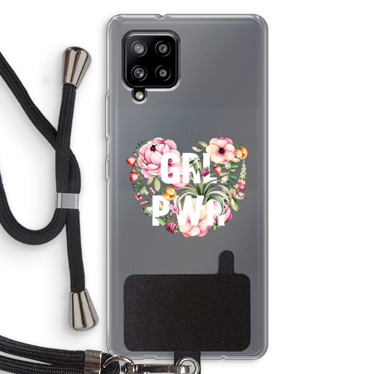 GRL PWR Flower: Samsung Galaxy A42 5G Transparant Hoesje met koord