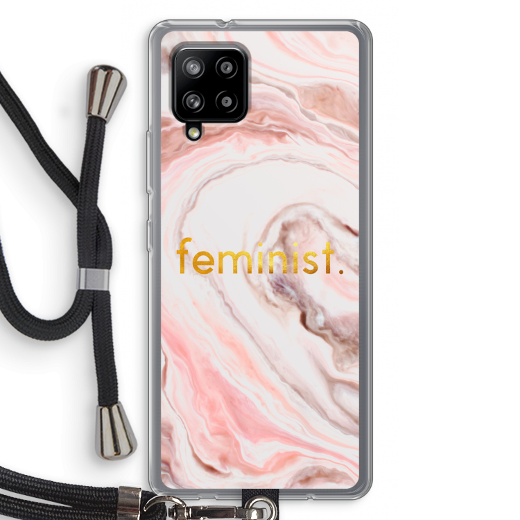Feminist: Samsung Galaxy A42 5G Transparant Hoesje met koord