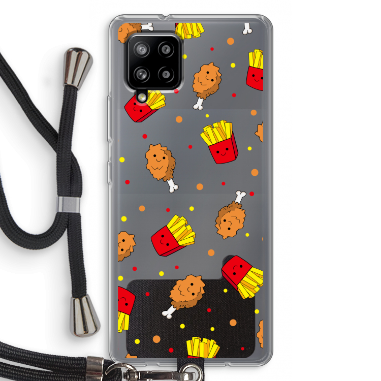 Chicken 'n Fries: Samsung Galaxy A42 5G Transparant Hoesje met koord