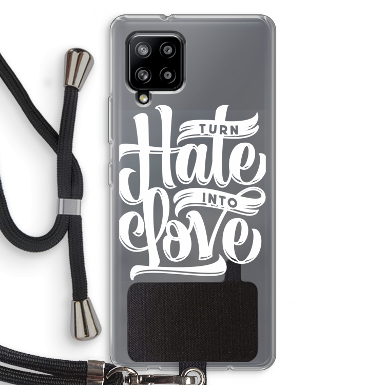Turn hate into love: Samsung Galaxy A42 5G Transparant Hoesje met koord