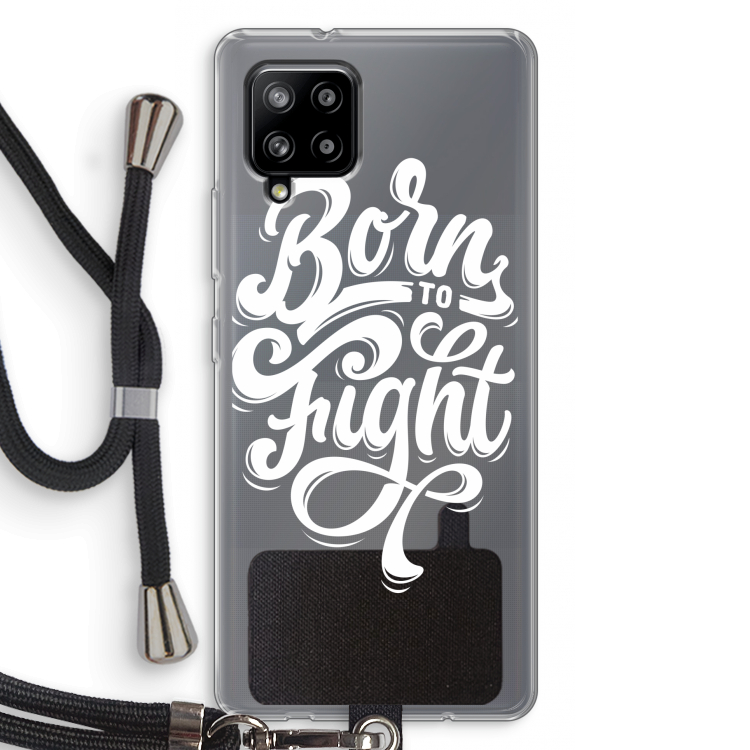 Born to Fight: Samsung Galaxy A42 5G Transparant Hoesje met koord