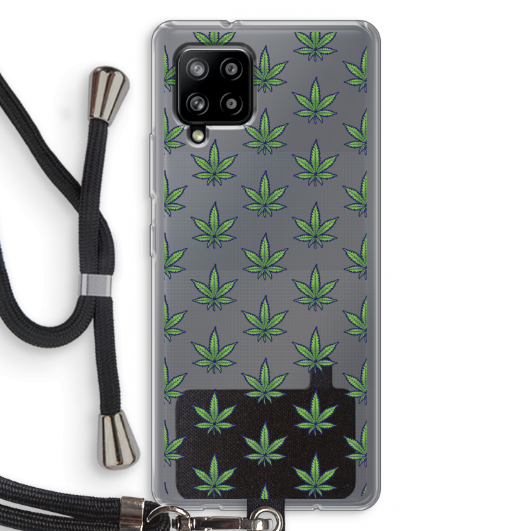 Weed: Samsung Galaxy A42 5G Transparant Hoesje met koord