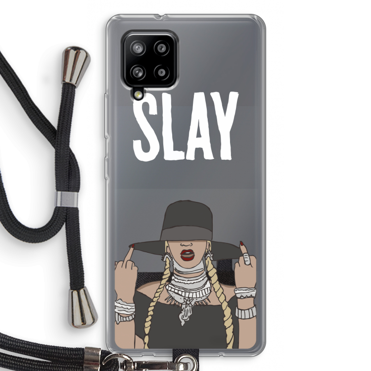 Slay All Day: Samsung Galaxy A42 5G Transparant Hoesje met koord