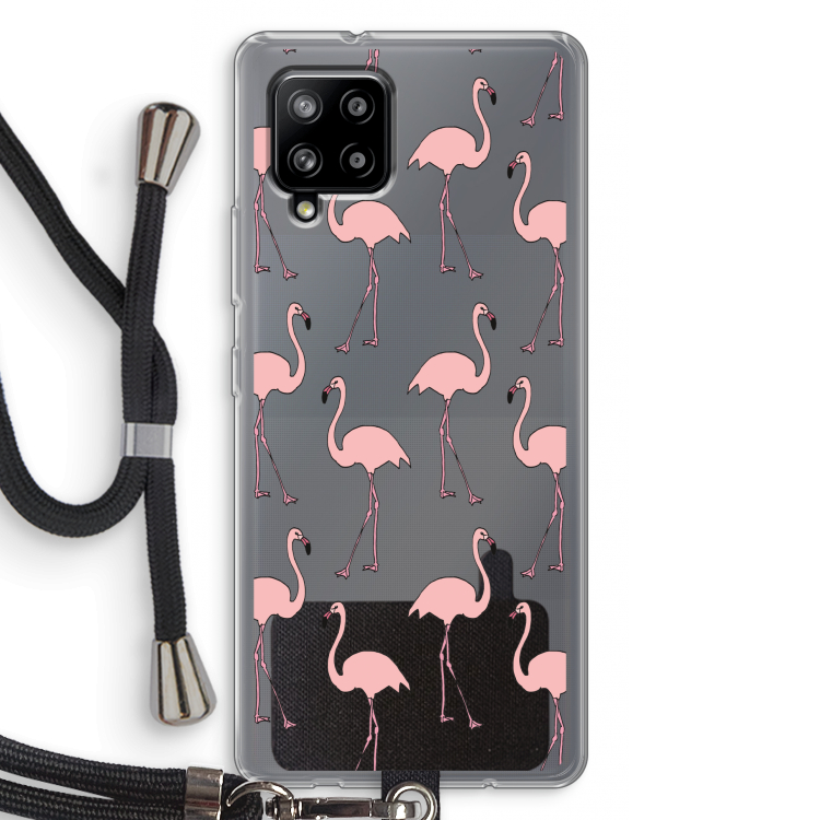 Anything Flamingoes: Samsung Galaxy A42 5G Transparant Hoesje met koord