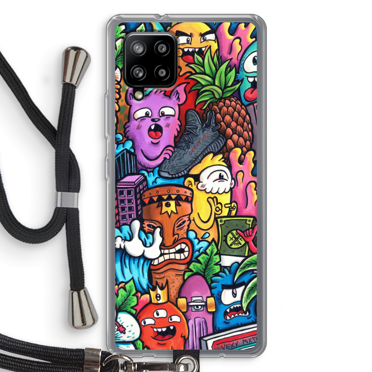 Vexx Mixtape: Samsung Galaxy A42 5G Transparant Hoesje met koord