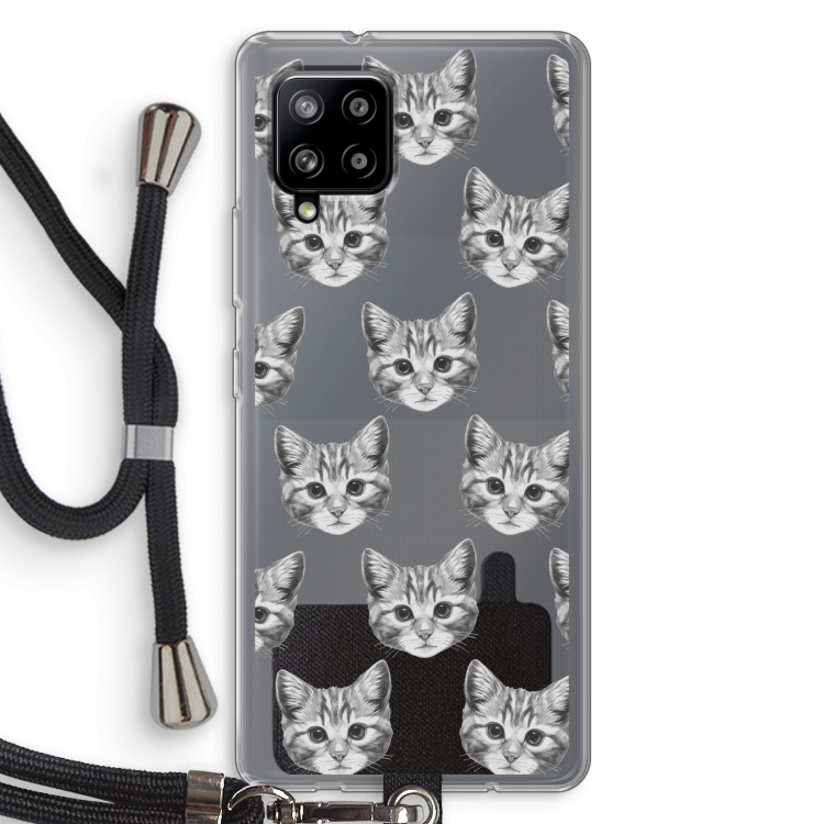 Kitten: Samsung Galaxy A42 5G Transparant Hoesje met koord
