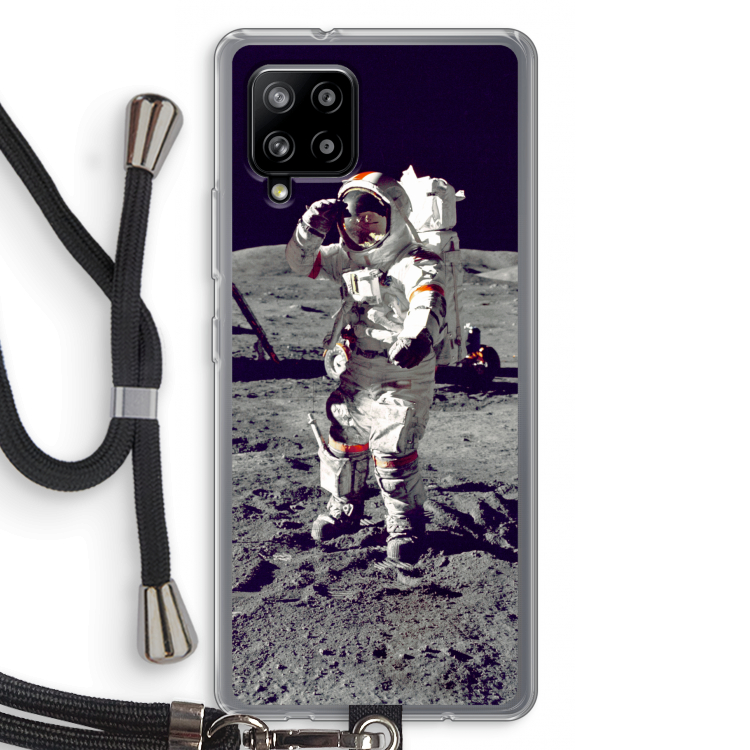 Spaceman: Samsung Galaxy A42 5G Transparant Hoesje met koord