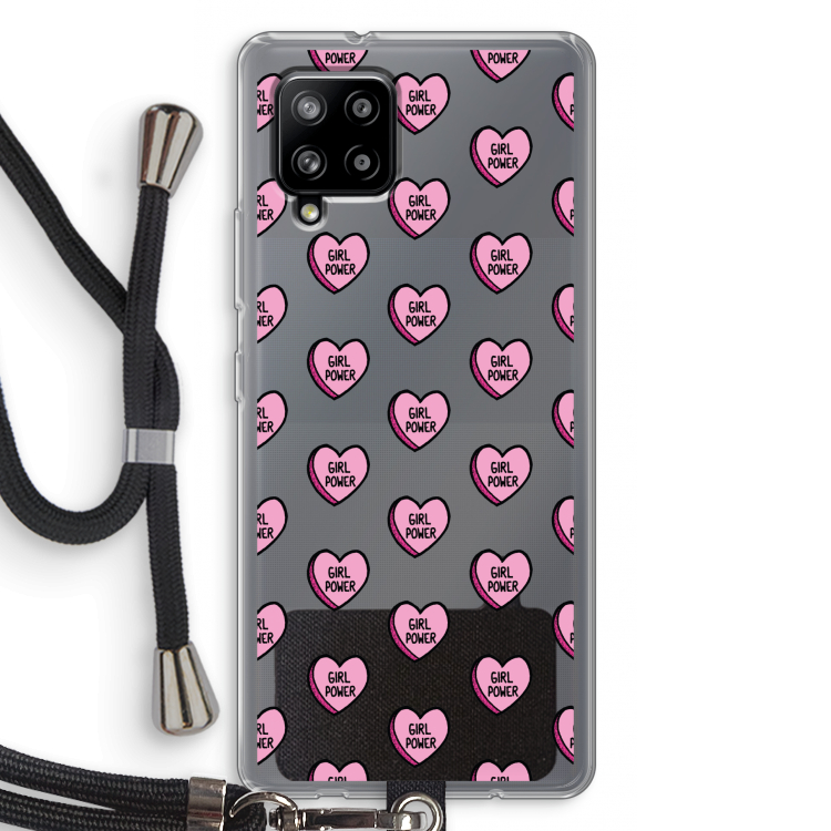 GIRL POWER: Samsung Galaxy A42 5G Transparant Hoesje met koord