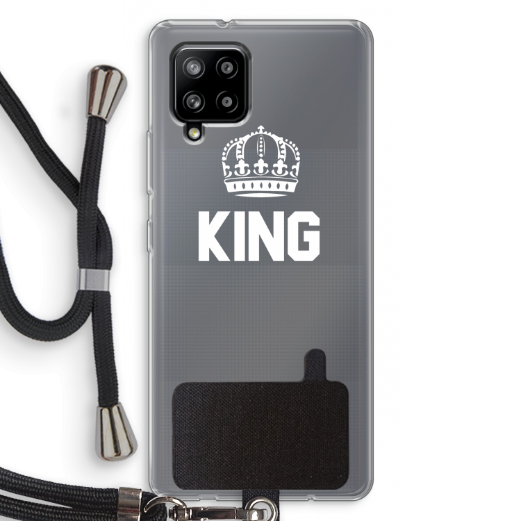 King zwart: Samsung Galaxy A42 5G Transparant Hoesje met koord