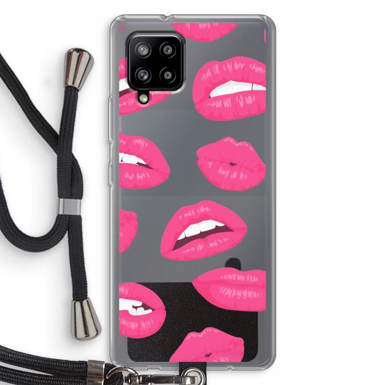 Bite my lip: Samsung Galaxy A42 5G Transparant Hoesje met koord