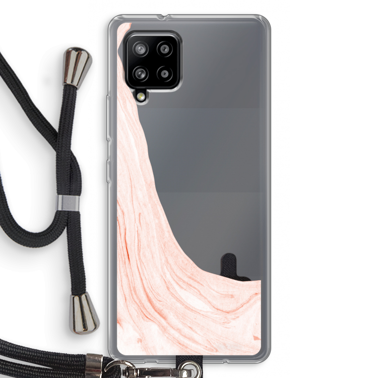 Peach bath: Samsung Galaxy A42 5G Transparant Hoesje met koord