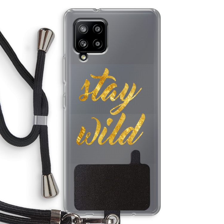 Stay wild: Samsung Galaxy A42 5G Transparant Hoesje met koord