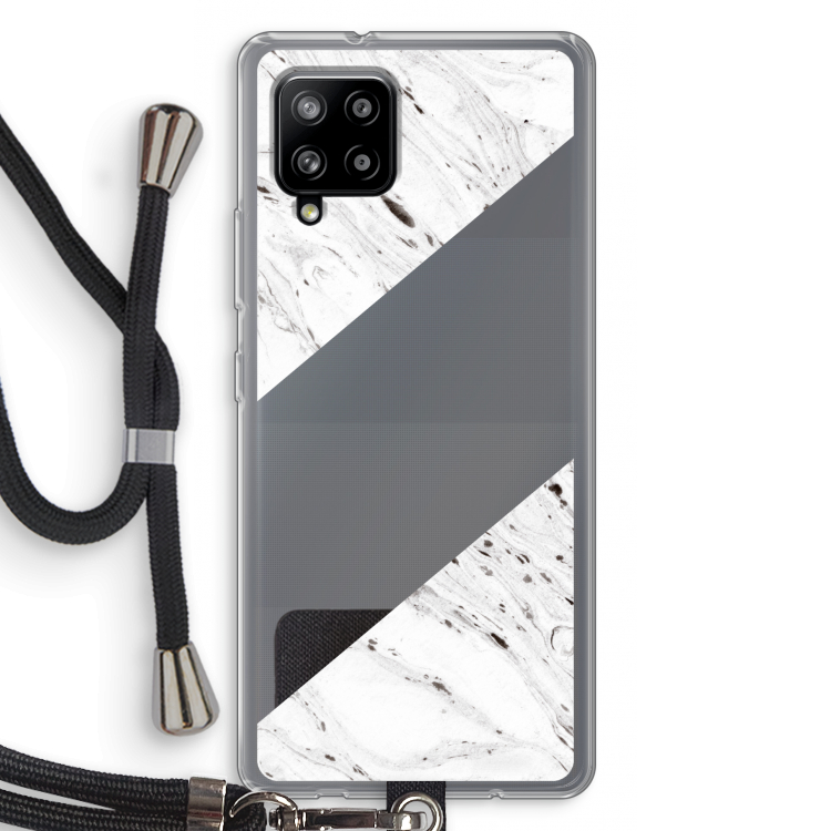 Biggest stripe: Samsung Galaxy A42 5G Transparant Hoesje met koord