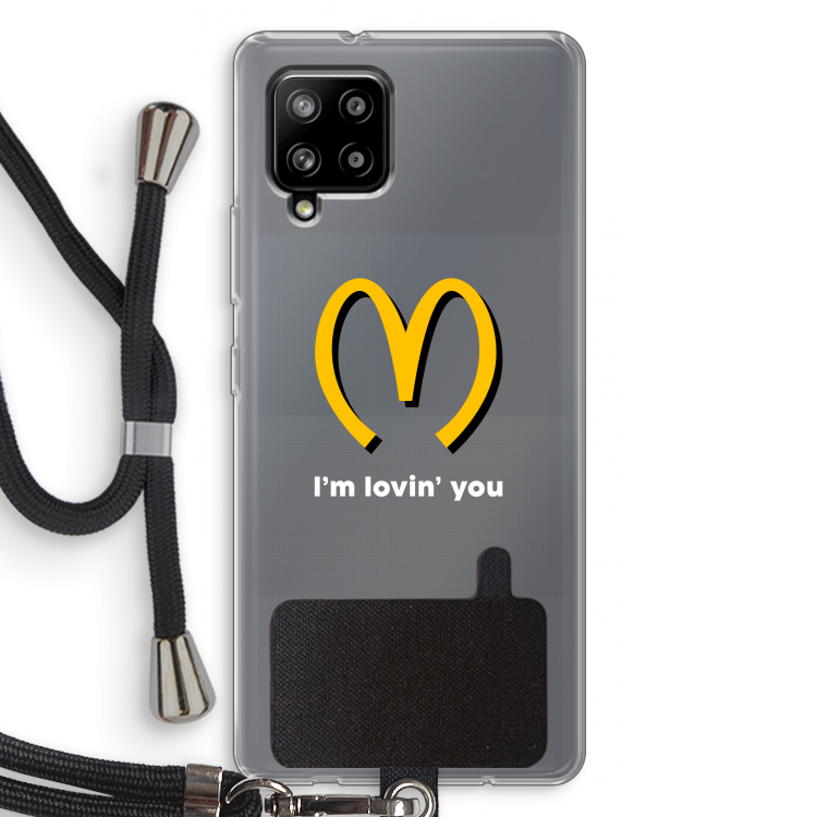I'm lovin' you: Samsung Galaxy A42 5G Transparant Hoesje met koord
