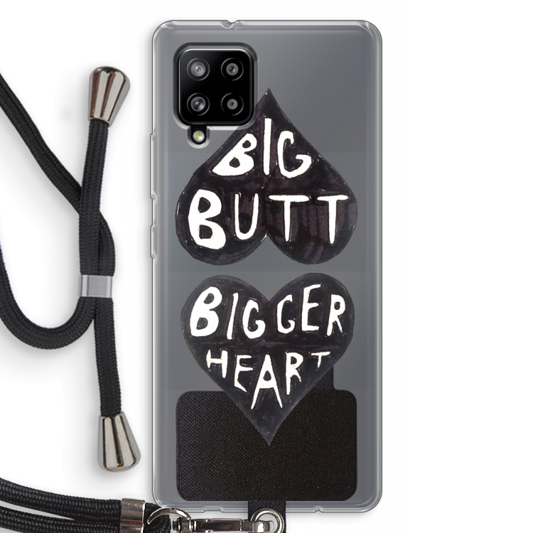 Big butt bigger heart: Samsung Galaxy A42 5G Transparant Hoesje met koord