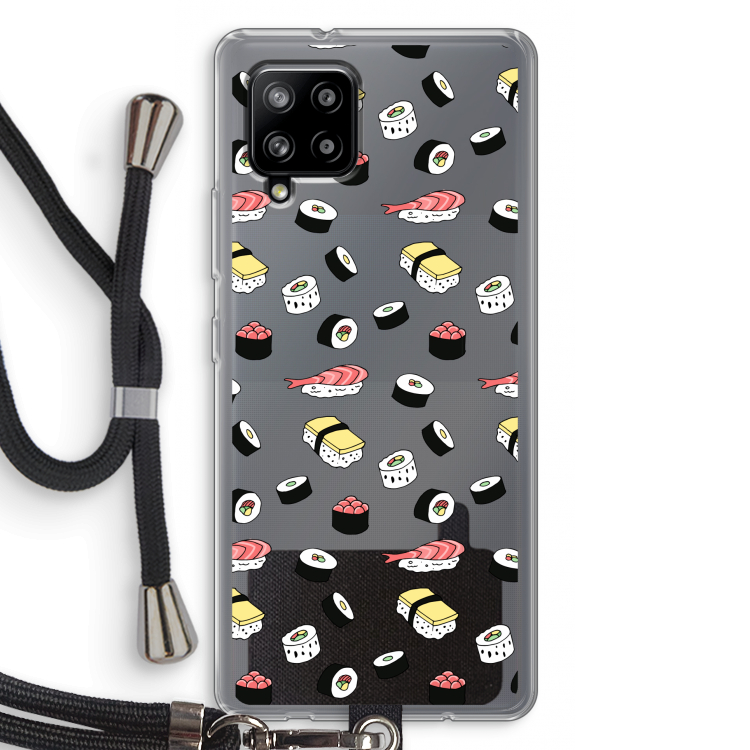Sushi time: Samsung Galaxy A42 5G Transparant Hoesje met koord