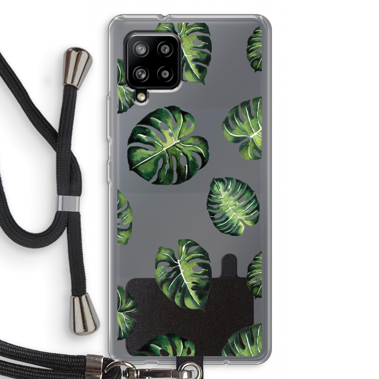 Tropische bladeren: Samsung Galaxy A42 5G Transparant Hoesje met koord