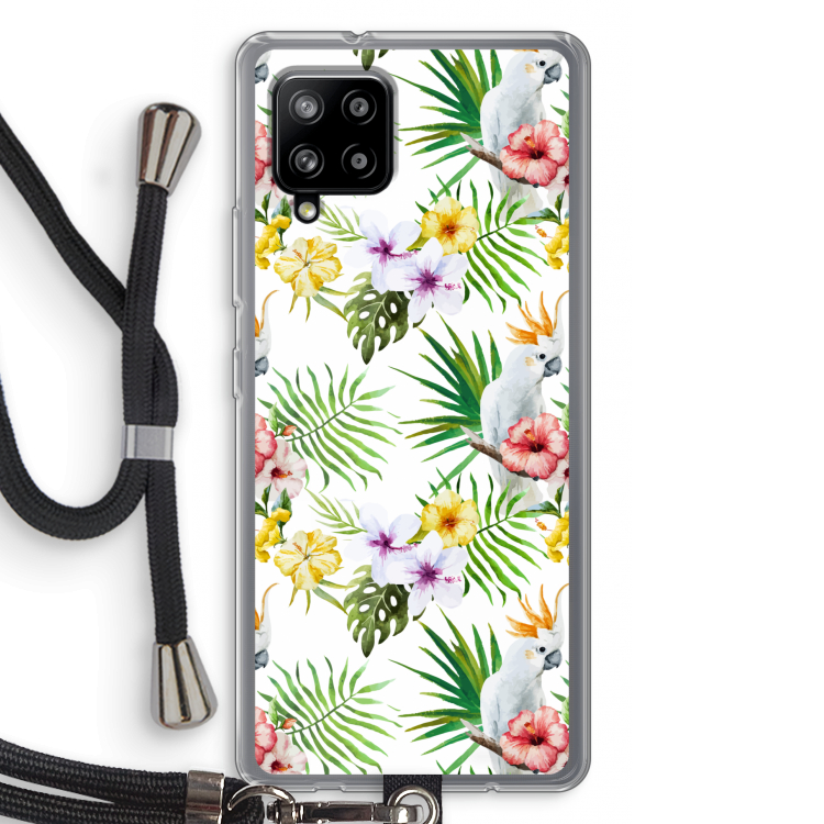 Gele kuif: Samsung Galaxy A42 5G Transparant Hoesje met koord