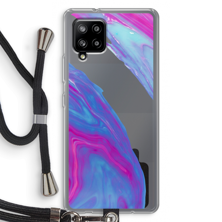 Zweverige regenboog: Samsung Galaxy A42 5G Transparant Hoesje met koord