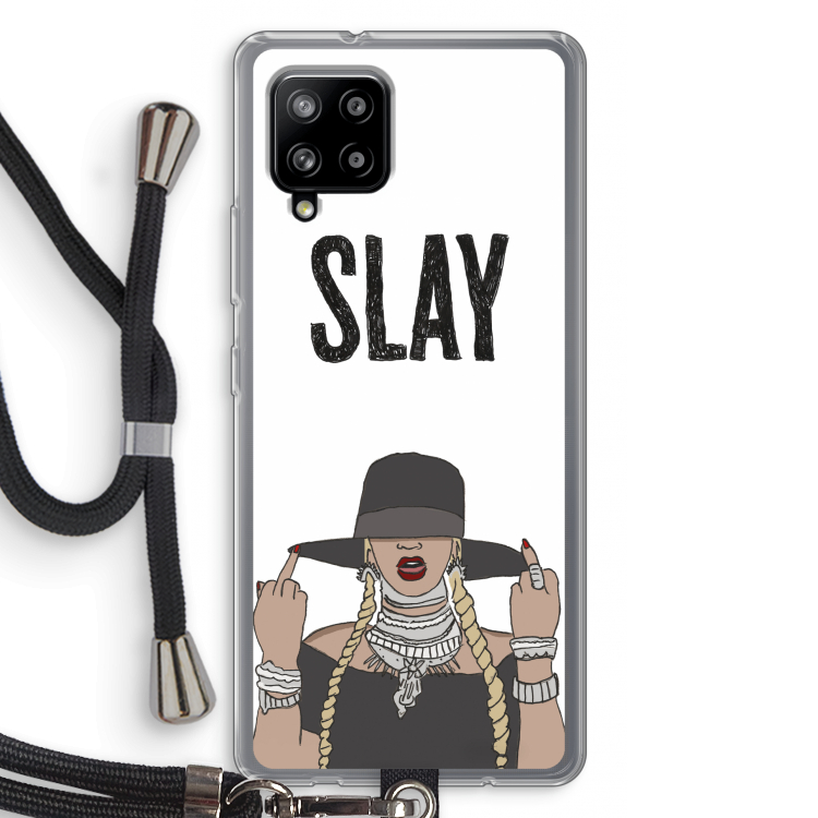 Slay All Day: Samsung Galaxy A42 5G Transparant Hoesje met koord