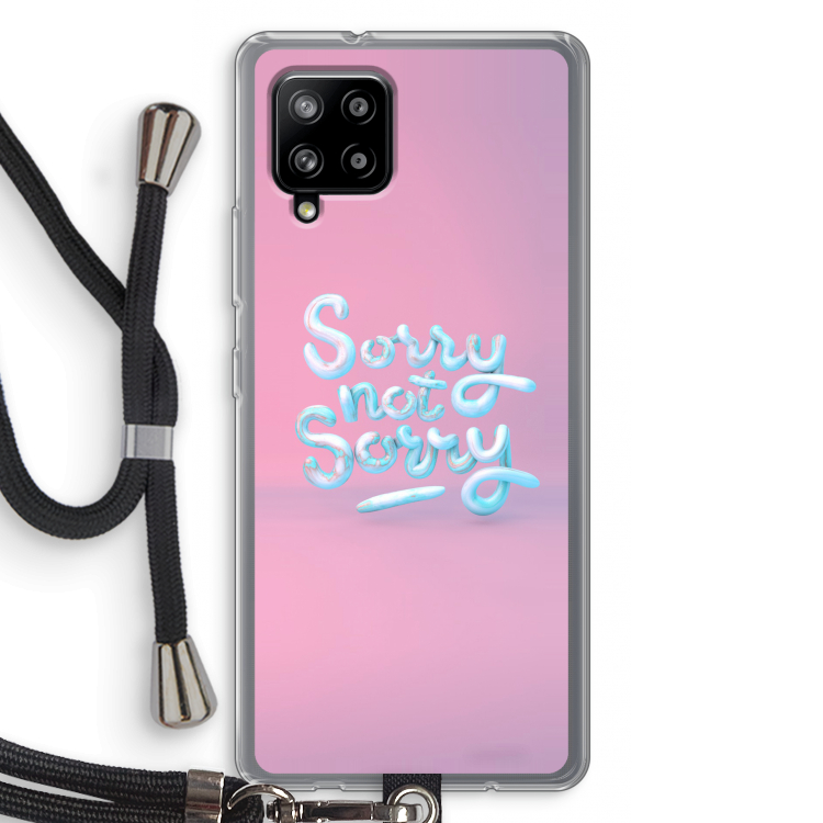 Sorry not sorry: Samsung Galaxy A42 5G Transparant Hoesje met koord