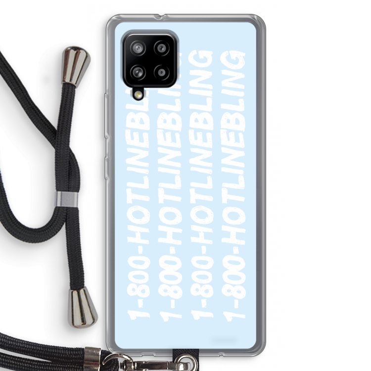 Hotline bling blue: Samsung Galaxy A42 5G Transparant Hoesje met koord