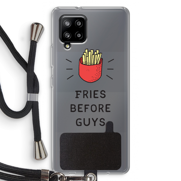 Fries before guys: Samsung Galaxy A42 5G Transparant Hoesje met koord