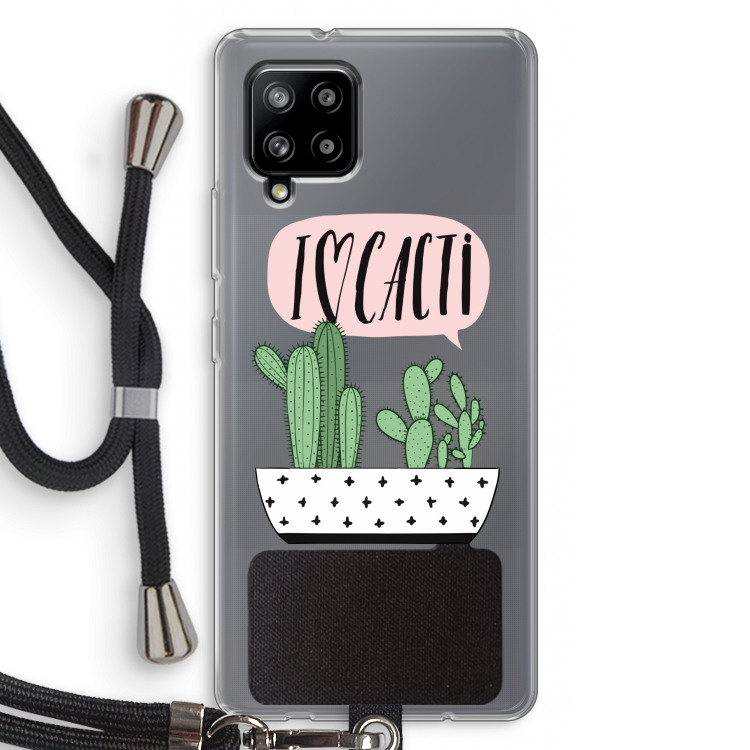I love cacti: Samsung Galaxy A42 5G Transparant Hoesje met koord