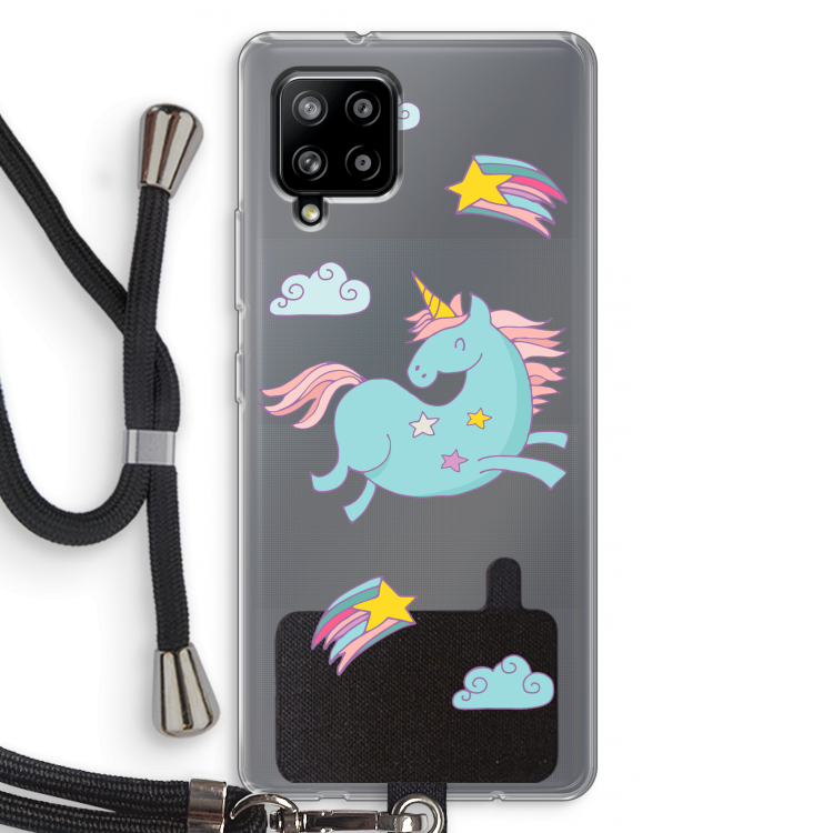 Vliegende eenhoorn: Samsung Galaxy A42 5G Transparant Hoesje met koord