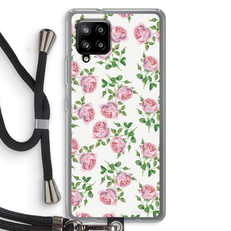 Kleine roosjes: Samsung Galaxy A42 5G Transparant Hoesje met koord