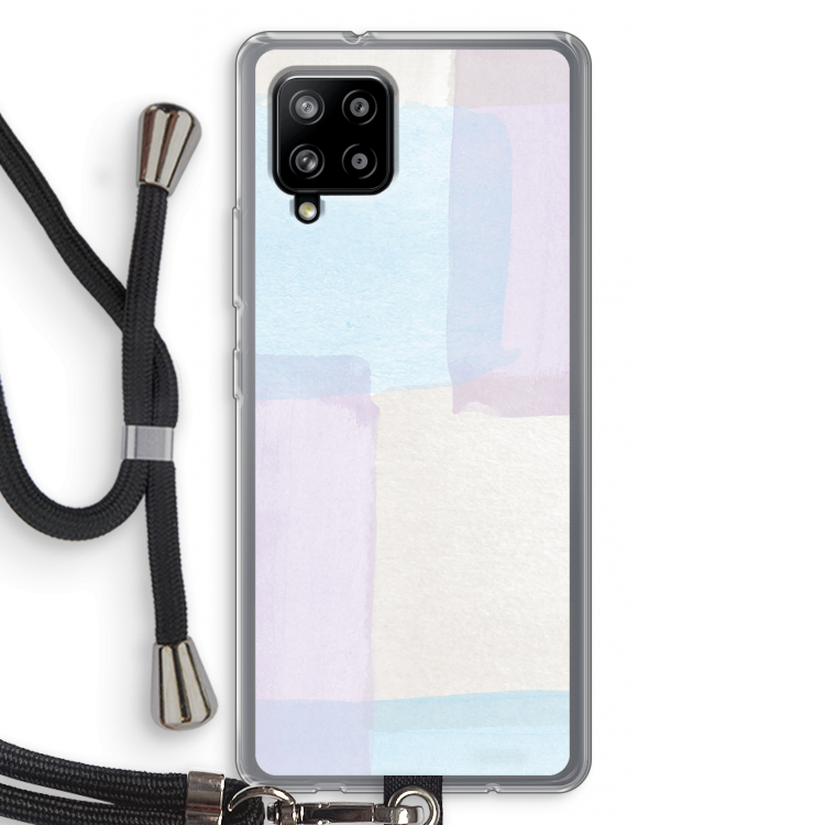 Square pastel: Samsung Galaxy A42 5G Transparant Hoesje met koord