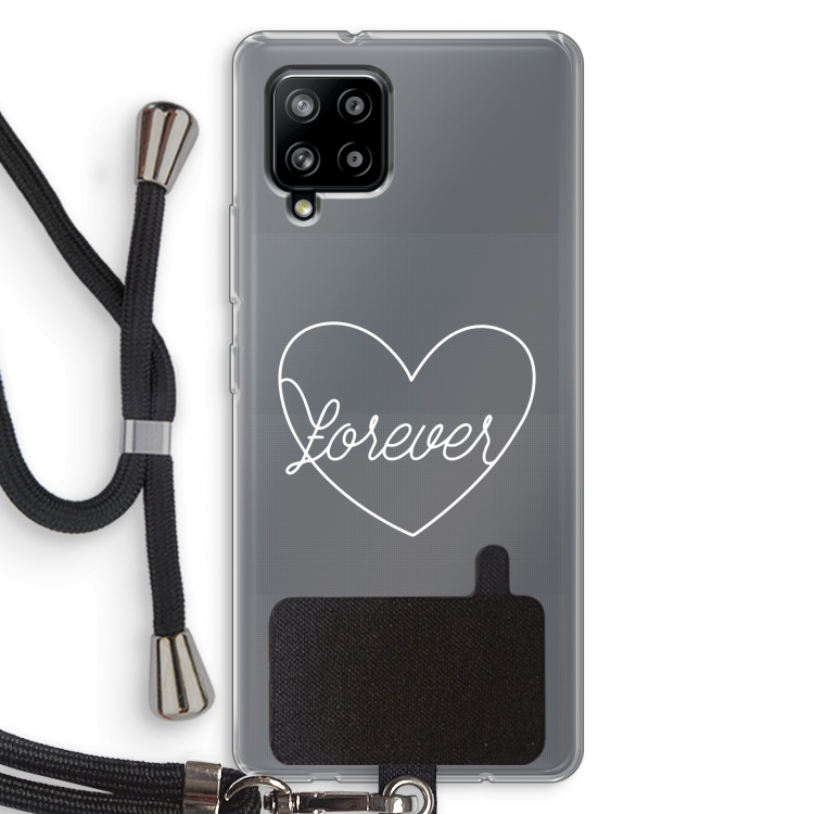 Forever heart pastel: Samsung Galaxy A42 5G Transparant Hoesje met koord