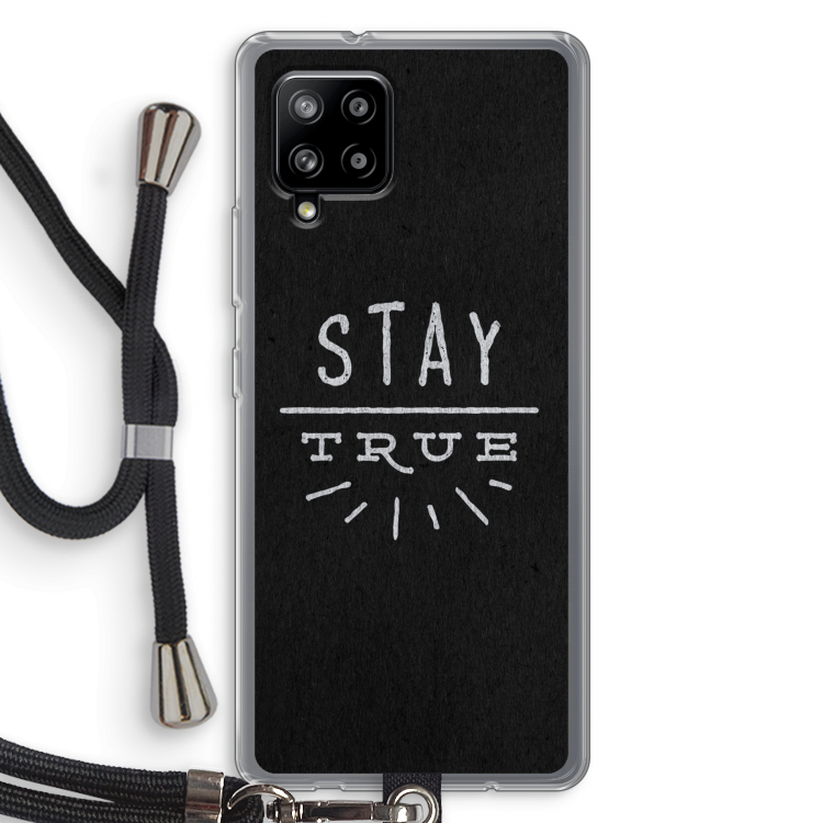 Stay true: Samsung Galaxy A42 5G Transparant Hoesje met koord