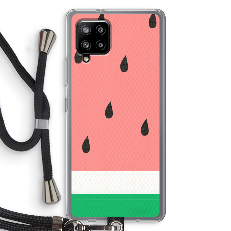 Watermeloen: Samsung Galaxy A42 5G Transparant Hoesje met koord