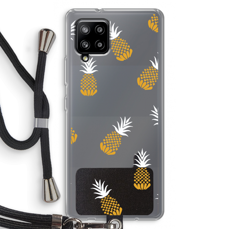 Ananasjes: Samsung Galaxy A42 5G Transparant Hoesje met koord