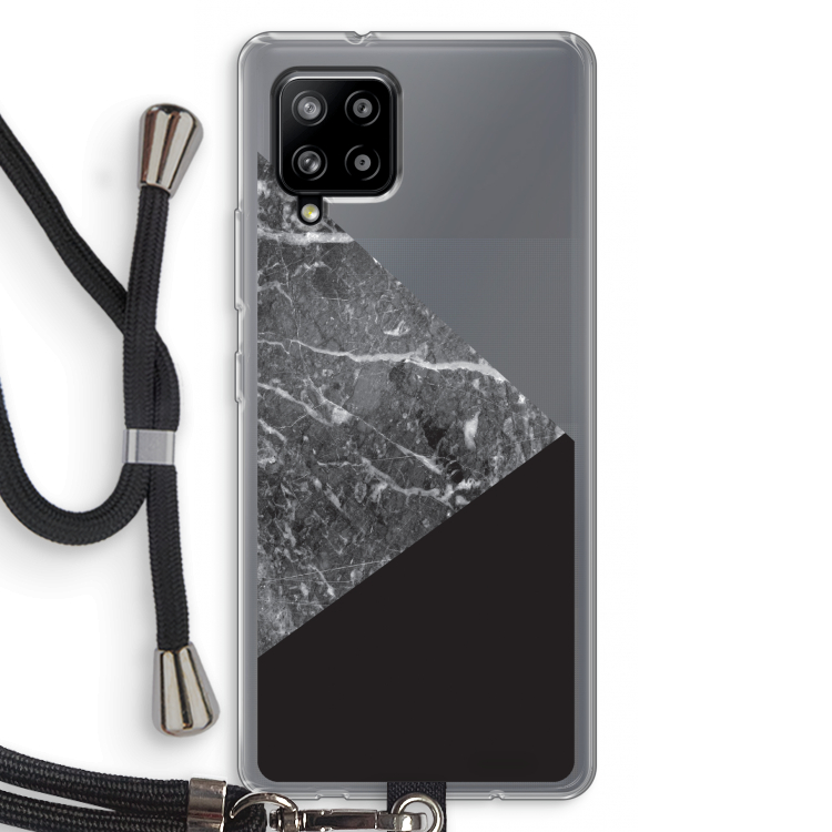 Combinatie marmer: Samsung Galaxy A42 5G Transparant Hoesje met koord