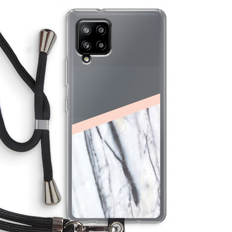 A touch of peach: Samsung Galaxy A42 5G Transparant Hoesje met koord