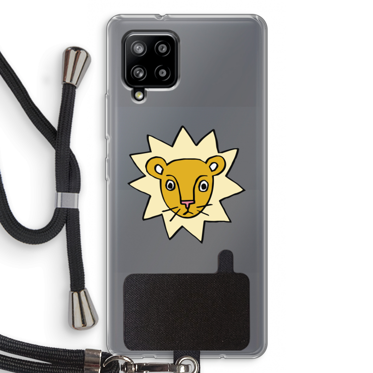 Kleine leeuw: Samsung Galaxy A42 5G Transparant Hoesje met koord