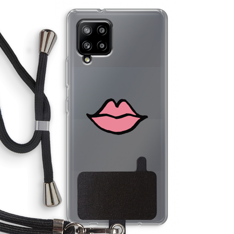 Kusje: Samsung Galaxy A42 5G Transparant Hoesje met koord
