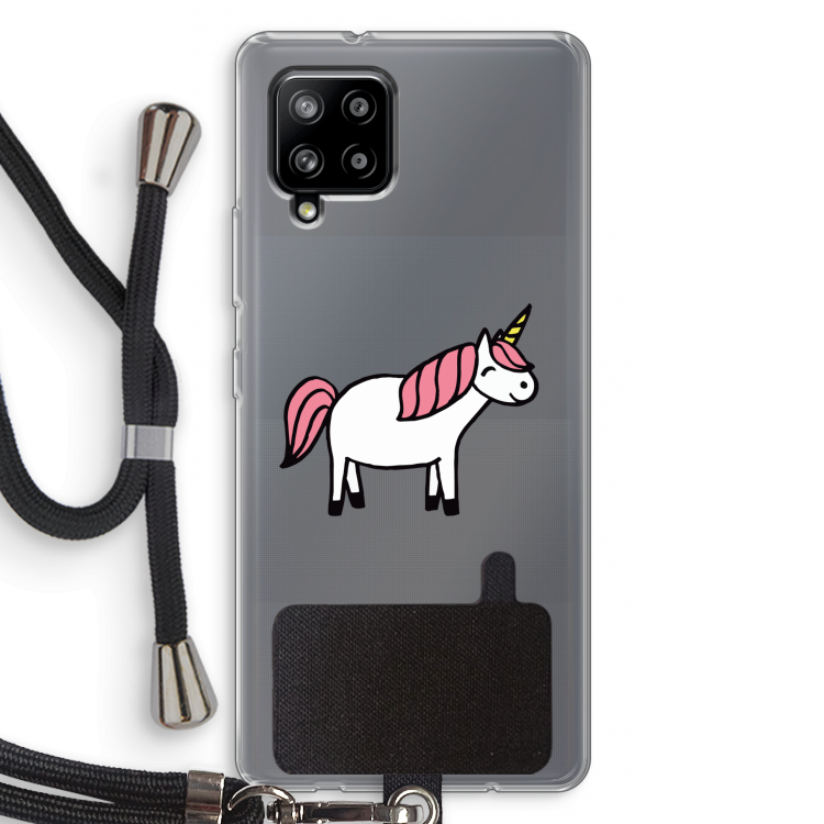 Eenhoorn: Samsung Galaxy A42 5G Transparant Hoesje met koord