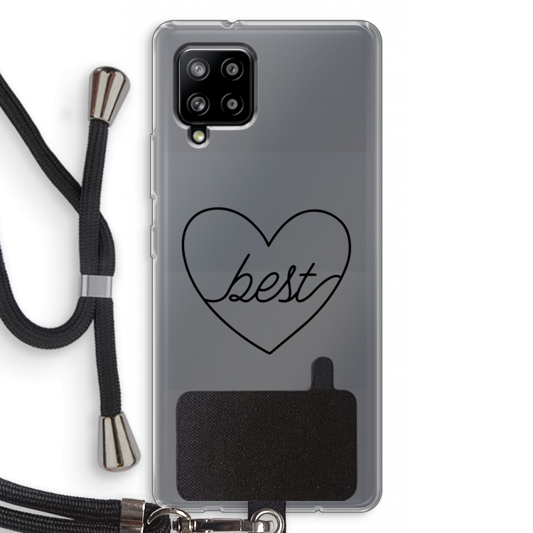 Best heart black: Samsung Galaxy A42 5G Transparant Hoesje met koord