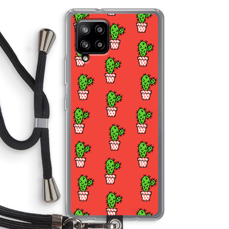 Mini cactus: Samsung Galaxy A42 5G Transparant Hoesje met koord