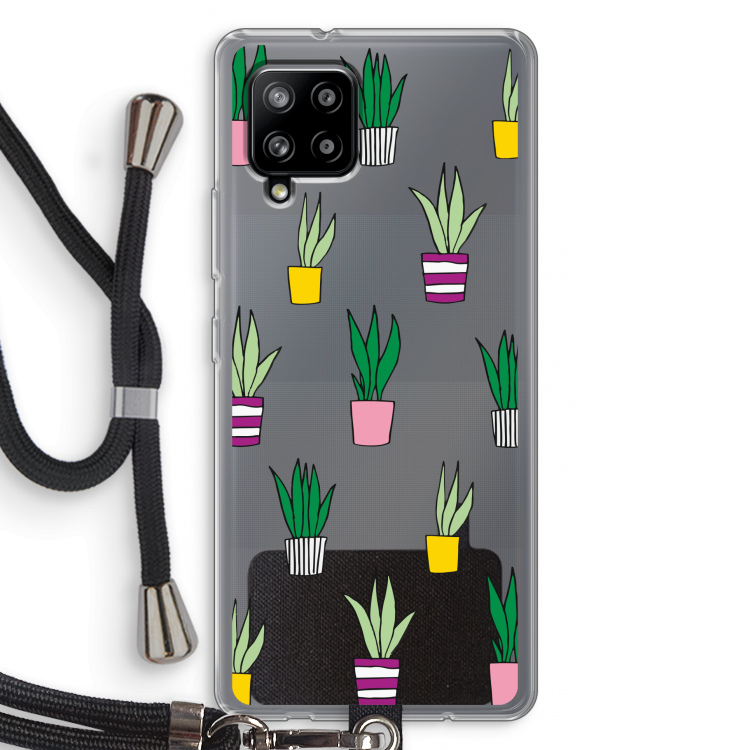 Sanseveria: Samsung Galaxy A42 5G Transparant Hoesje met koord