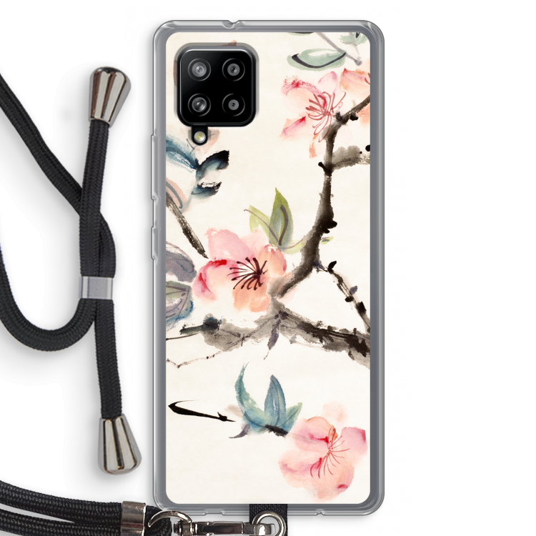 Japanse bloemen: Samsung Galaxy A42 5G Transparant Hoesje met koord
